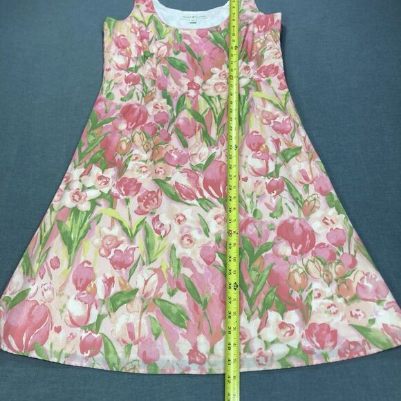 Tommy Hilfiger Mini Shift Dress Women 8 Pink Green Floral Sleeveless Beachy Boho - Picture 11 of 14